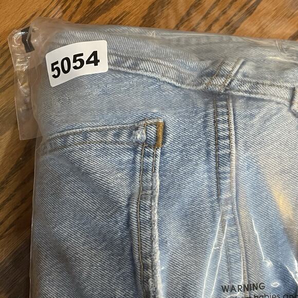 Abercrombie Fitch Jeans Womens 8 Long Blue 90s Straight Ultra High Rise Thrashed - Picture 13 of 13